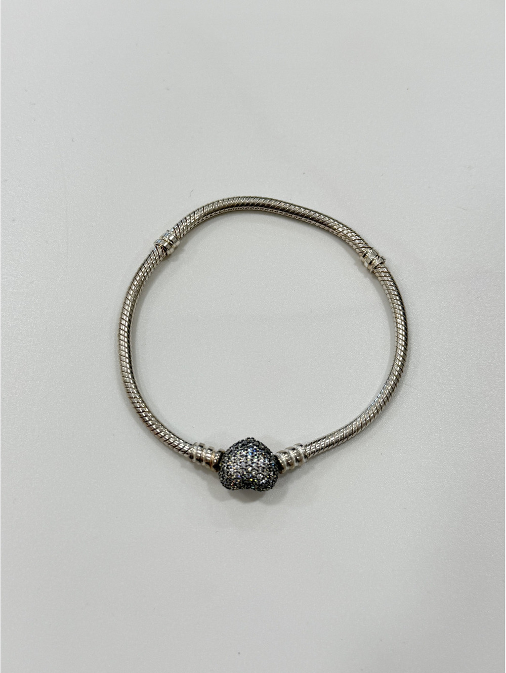 Authentic Pandora MOMENTS Pavé Heart Clasp Bracelet #590727CZ